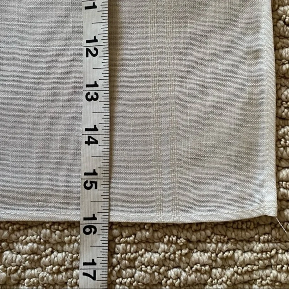 Vintage Off White Cream Stripe Formal Large Dinner Napkins Set of 7 NWOT